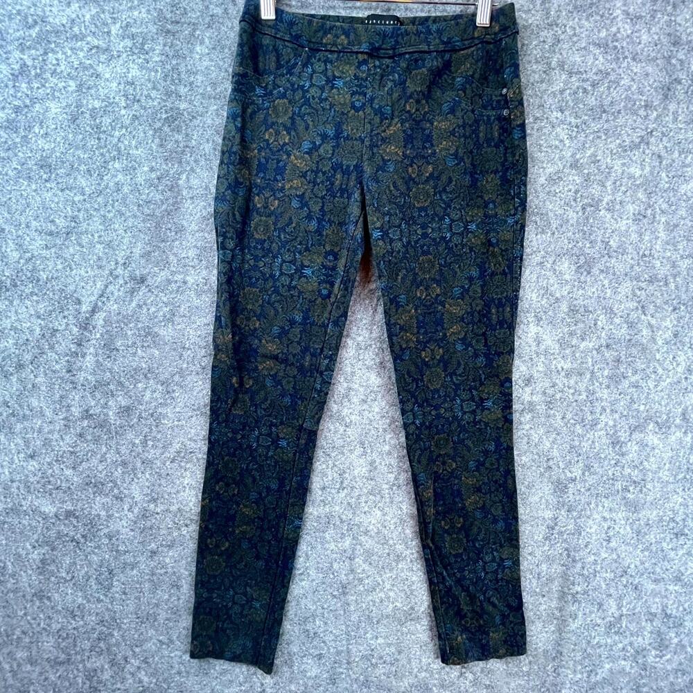 Sanctuary Leggings Womens Small Blue Floral Print Elastic Waist‎ Stretch Pants